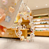 Maxbell Beaded Keychain Charm Beads Women Hanging Ornament Key Chain Engagement Gift White