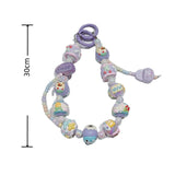 Maxbell Beaded Keychain Charm Beads Women Hanging Ornament Key Chain Engagement Gift White