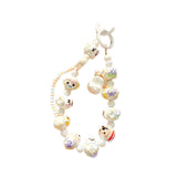 Maxbell Beaded Keychain Charm Beads Women Hanging Ornament Key Chain Engagement Gift White