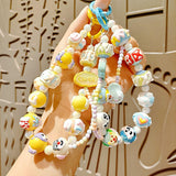 Maxbell Beaded Keychain Charm Beads Women Hanging Ornament Key Chain Engagement Gift White