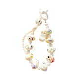 Maxbell Beaded Keychain Charm Beads Women Hanging Ornament Key Chain Engagement Gift White