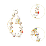 Maxbell Beaded Keychain Charm Beads Women Hanging Ornament Key Chain Engagement Gift White