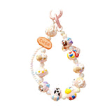 Maxbell Beaded Keychain Charm Beads Women Hanging Ornament Key Chain Engagement Gift Pink