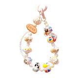 Maxbell Beaded Keychain Charm Beads Women Hanging Ornament Key Chain Engagement Gift Pink