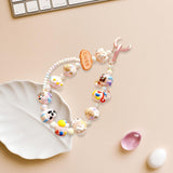 Maxbell Beaded Keychain Charm Beads Women Hanging Ornament Key Chain Engagement Gift Pink