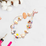 Maxbell Beaded Keychain Charm Beads Women Hanging Ornament Key Chain Engagement Gift Pink