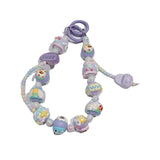 Maxbell Beaded Keychain Charm Beads Women Hanging Ornament Key Chain Engagement Gift Purple