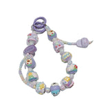 Maxbell Beaded Keychain Charm Beads Women Hanging Ornament Key Chain Engagement Gift Purple