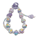 Maxbell Beaded Keychain Charm Beads Women Hanging Ornament Key Chain Engagement Gift Purple