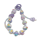 Maxbell Beaded Keychain Charm Beads Women Hanging Ornament Key Chain Engagement Gift Purple