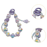 Maxbell Beaded Keychain Charm Beads Women Hanging Ornament Key Chain Engagement Gift Purple