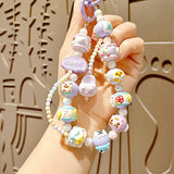 Maxbell Beaded Keychain Charm Beads Women Hanging Ornament Key Chain Engagement Gift Purple
