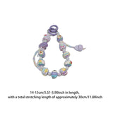 Maxbell Beaded Keychain Charm Beads Women Hanging Ornament Key Chain Engagement Gift Purple