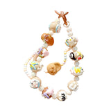 Maxbell Beaded Keychain Charm Beads Women Hanging Ornament Key Chain Engagement Gift Brown