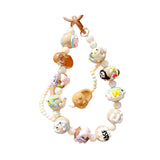 Maxbell Beaded Keychain Charm Beads Women Hanging Ornament Key Chain Engagement Gift Brown
