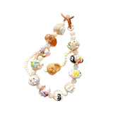 Maxbell Beaded Keychain Charm Beads Women Hanging Ornament Key Chain Engagement Gift Brown