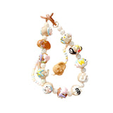Maxbell Beaded Keychain Charm Beads Women Hanging Ornament Key Chain Engagement Gift Brown