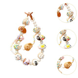 Maxbell Beaded Keychain Charm Beads Women Hanging Ornament Key Chain Engagement Gift Brown