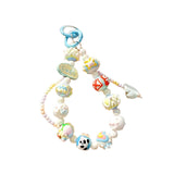Maxbell Beaded Keychain Charm Beads Women Hanging Ornament Key Chain Engagement Gift Blue