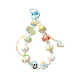 Maxbell Beaded Keychain Charm Beads Women Hanging Ornament Key Chain Engagement Gift Blue