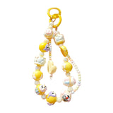 Maxbell Beaded Keychain Charm Beads Women Hanging Ornament Key Chain Engagement Gift Yellow