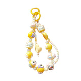 Maxbell Beaded Keychain Charm Beads Women Hanging Ornament Key Chain Engagement Gift Yellow