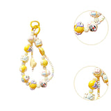 Maxbell Beaded Keychain Charm Beads Women Hanging Ornament Key Chain Engagement Gift Yellow