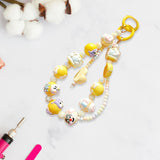 Maxbell Beaded Keychain Charm Beads Women Hanging Ornament Key Chain Engagement Gift Yellow