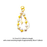 Maxbell Beaded Keychain Charm Beads Women Hanging Ornament Key Chain Engagement Gift Yellow