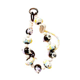 Maxbell Beaded Keychain Charm Beads Women Hanging Ornament Key Chain Engagement Gift Black