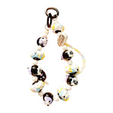 Maxbell Beaded Keychain Charm Beads Women Hanging Ornament Key Chain Engagement Gift Black