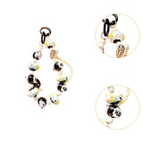 Maxbell Beaded Keychain Charm Beads Women Hanging Ornament Key Chain Engagement Gift Black