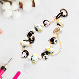 Maxbell Beaded Keychain Charm Beads Women Hanging Ornament Key Chain Engagement Gift Black