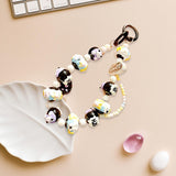 Maxbell Beaded Keychain Charm Beads Women Hanging Ornament Key Chain Engagement Gift Black