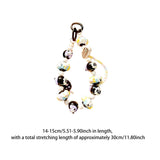 Maxbell Beaded Keychain Charm Beads Women Hanging Ornament Key Chain Engagement Gift Black