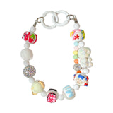 Maxbell Keychain Bag Pendant Lovely Gift DIY Decoration for Anniversary Travel Lover white