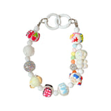 Maxbell Keychain Bag Pendant Lovely Gift DIY Decoration for Anniversary Travel Lover white