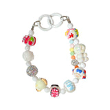 Maxbell Keychain Bag Pendant Lovely Gift DIY Decoration for Anniversary Travel Lover white