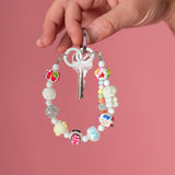 Maxbell Keychain Bag Pendant Lovely Gift DIY Decoration for Anniversary Travel Lover white