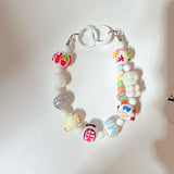 Maxbell Keychain Bag Pendant Lovely Gift DIY Decoration for Anniversary Travel Lover white