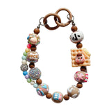 Maxbell Keychain Bag Pendant Lovely Gift DIY Decoration for Anniversary Travel Lover caramel