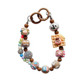 Maxbell Keychain Bag Pendant Lovely Gift DIY Decoration for Anniversary Travel Lover caramel