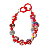 Maxbell Keychain Bag Pendant Lovely Gift DIY Decoration for Anniversary Travel Lover red