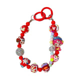 Maxbell Keychain Bag Pendant Lovely Gift DIY Decoration for Anniversary Travel Lover red