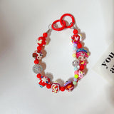 Maxbell Keychain Bag Pendant Lovely Gift DIY Decoration for Anniversary Travel Lover red