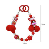 Maxbell Phone Charm DIY Decoration Purse Backpack Accessory for Kids Valentine's Day red