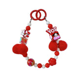 Maxbell Phone Charm DIY Decoration Purse Backpack Accessory for Kids Valentine's Day red