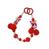 Maxbell Phone Charm DIY Decoration Purse Backpack Accessory for Kids Valentine's Day red