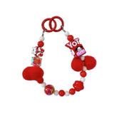 Maxbell Phone Charm DIY Decoration Purse Backpack Accessory for Kids Valentine's Day red