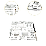 Maxbell RC Front Rear Arm Steering Cups Linkage Rod for 1:14 Scale RC 144018 Vehicle silver